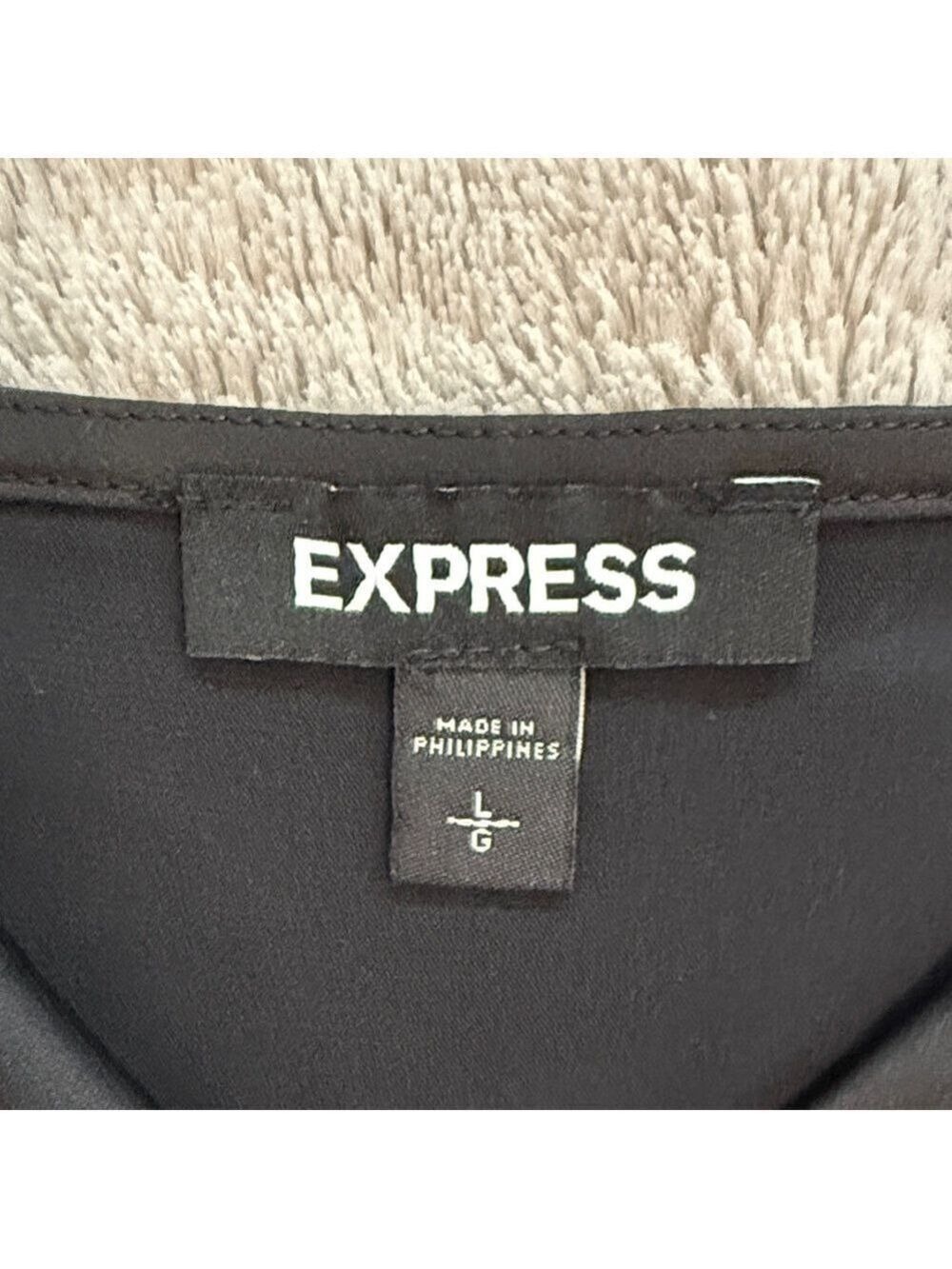 Express Black Draped Cowl Neck Bodysuit with Adjustable Straps - Picture 2 of 4